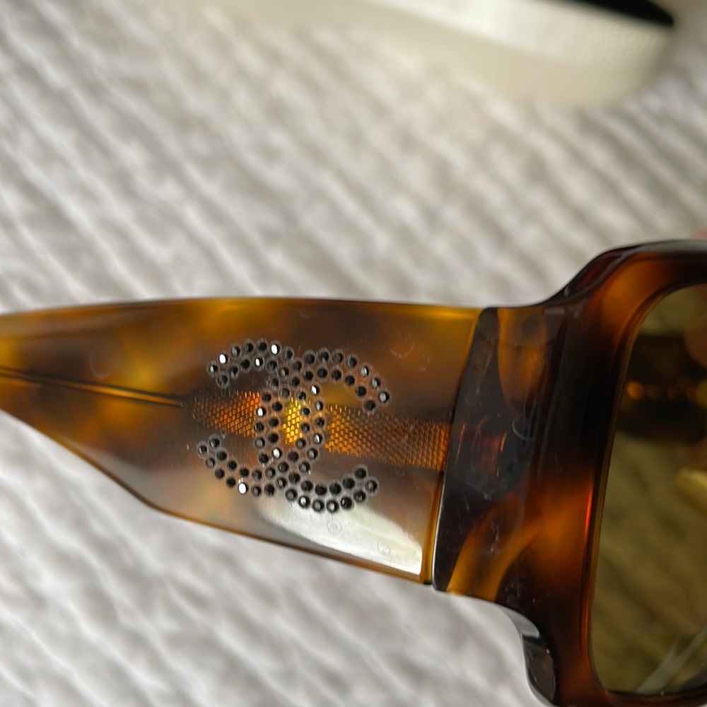 CHANEL fabulous sunglasses.  CC in black bling on each temple arm